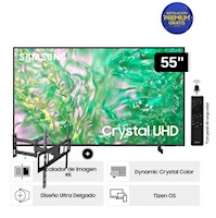 Televisor Samsung LED Smart TV 55 Crystal UHD 4K UN55DU8000GXPE + Rack Giratorio