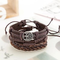 Pulseras de Cuero para Hombres marrón -Bonsai