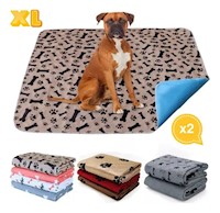 Pack 2 Pañales de Piso Reutilizables para Perros XL 130x80cm Super Absorbentes