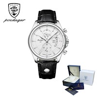 Reloj POEDAGAR para Hombre - Elegante - Cuero - Blanco