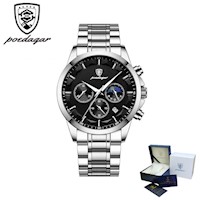 Reloj POEDAGAR para Hombre - Elegante - Acero - Negro/Plata