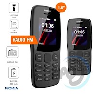Teléfono celular básico Nokia 106, 1.8", GSM, Radio FM, Desbloqueado