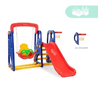 Tobogan y columpio para niños Multicolor 4 en 1