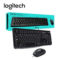 COMBO DE TECLADO Y MOUSE LOGITECH CON CABLE MK120