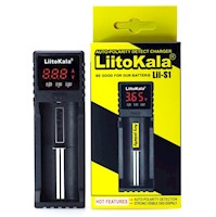 Cargador Pilas Litio Liitokala Lii-S1 Para Baterías 18650, 14500, AA, AAA, IMR, NiMH, USB 5V