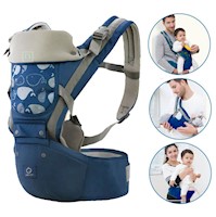 Canguro Para Bebé Ergonómico Modelo Ballena 3 en 1 Color Azul