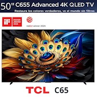 TCL 4K QLED (50C655) Resolución 4K, Dolby Vision, Android TV, HDR Pro, Google Assistant.