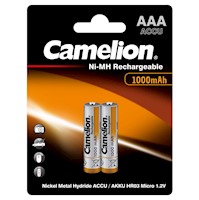 Pilas Recargables Camelion AAA de 1000mAh Baterias  alta capacidad, 1.2 V Ni-MH de baja autodescarga AAA