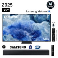 Televisor Samsung QLED 75 Visión AI Smart TV QN75Q8FAAGXPE + Soundbar HW C400