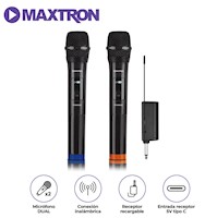 Micrófono Dual Maxtron MX7258 Crooner Conectividad Inalámbrico