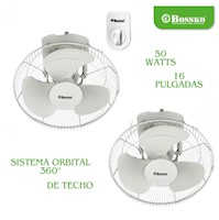 Pack 02 Ventilador de Techo 16" BOSSKO BK 8454VT  50 watts Orbital Silencioso