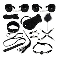 Kit Bondage Exitager Juego De Seducción 14 Piezas - Negro