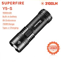 Linterna recargable Superfire Y5-S 45W Alta Potencia 3100LM USB-C 30 Horas