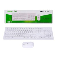 KIT HALION INALANBRICO 2 EN 1 TECLADO + MOUSE HA-K652C BLANCO