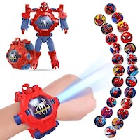 Reloj Spiderman con Proyector Niños Juguete Transformers Proyección Navdad Genieka