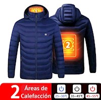 Casaca Térmica Calefactora Impermeable Hombre Azul Chaqueta Genieka