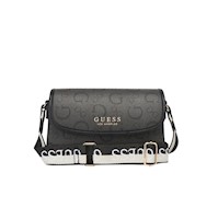 Cartera Bandolera con Solapa Guess Nichole - Coal