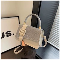 Cartera de Mano con Brillos con Asa y Correa Ajustable Diseño Elegante