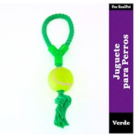 Cuerda con Pelota Tennis para Perro Verde