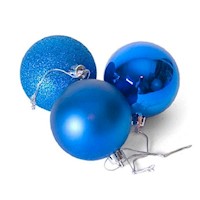 Tubo de 9 Bolas de Navidad de 8 cm - Azul