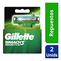 Gillette Mach3 Sensitve Cartuchos para Afeitar 2 unidades
