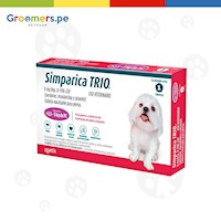 Antipulgas para perros - Simparica Trio X 1 Tableta De 2.5 A 5 Kg