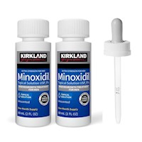 Minoxidil Liquido 5% Kirkland 2 Unid + Gotero Original para Barba y Cabello