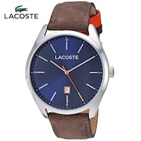 Reloj Lacoste San Diego 2010910 Fecha Correa de Cuero Marrón Dial Azul