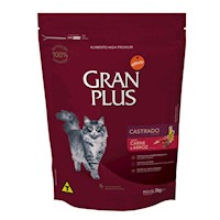 GRAN PLUS GATO CASTRADO SABOR CARNE Y ARROZ 3 KILOS