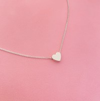 Collar Corazón Pasante Plata Silver 950