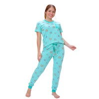 Pijama Polo Pantalon Algodón Arco Iris Niña Inga Pijamas - Verde