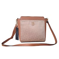 Tommy Hilfiger Womens Crossbody Monogram Color Café