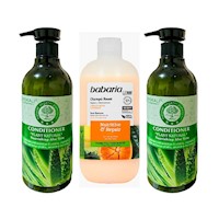 Pack de Shampoo RESET Babaria + 02 Acondicionador Aloe Vera Wokali