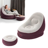 Sillon Inflable Con Poof BESTWAY Guinda