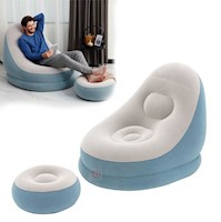 Sillon Inflable Con Poof BESTWAY Celeste