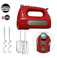 Batidora de Mano 400 Watts 6 Velocidades Rojo