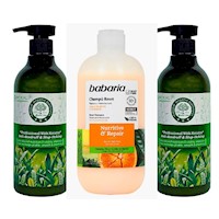 Pack de Shampoo RESET Babaria + 02 Acondicionadores Te Verde Wokali