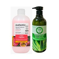 Pack de Shampoo Color Capture Babaria +Acondicionador Aloe Vera Wokali