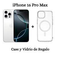 Apple iPhone 16 Pro Max Apple Intelligence 256GB - (eSIM) - Titanio Blanco + Case y Mica de Vidrio de Regalo