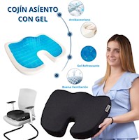 Asiento Cojín Viscoelástico Gel Ortopédico DAUER con forro y asa