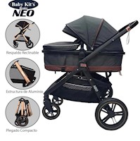 Coche Cuna Moises de Lujo Ebaby Neo Gris