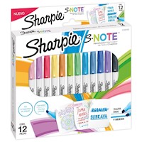 Marcador Sharpie S Note Blister X12 Pastel