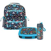 Set Bentgo Mochila Escolar, Lonchera y Tomatodo - Dinosaurio