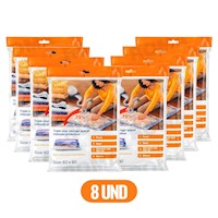 PACK 8 BOLSAS AL VACÍO COMPRESORA DE ROPA 60 X 80 CM