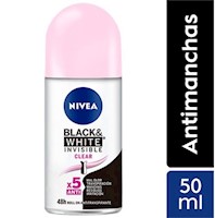 Nivea Deo Mujer Roll Invisible B&W Clear - Frasco 50Ml