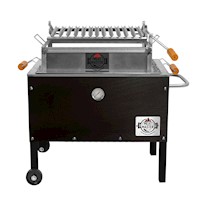 Caja China Master Jr Black + Parrilla Lev Galv + Termómetro + Funda