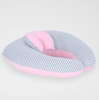 COJÍN DE LACTANCIA ALCOLCHONADITOS ROSADO/RAYAS PLOMAS