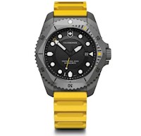 Reloj Dive Pro, correa de caucho color amarillo, dial color negro, Victorinox