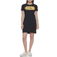 CALVIN KLEIN – Vestido Estilo Camiseta Color Negro