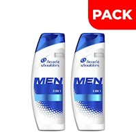 Dúo Pack Shampoo Head & Shoulders 3en1 For Men - Frasco 375 ML